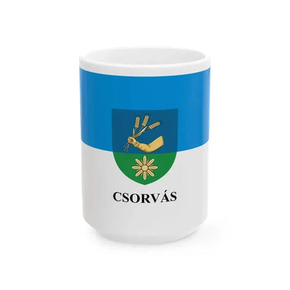 Flag of Csorvas (Hungary) White Coffee Mug 15oz - Go Mug Yourself