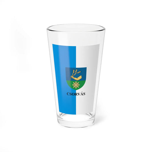 Flag of Csorvas vertical (Hungary) Pint Glass 16oz 16oz - Go Mug Yourself
