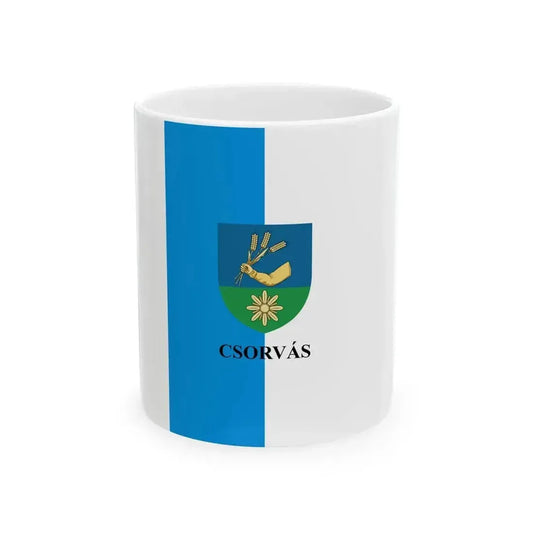 Flag of Csorvas vertical (Hungary) White Coffee Mug 11oz - Go Mug Yourself
