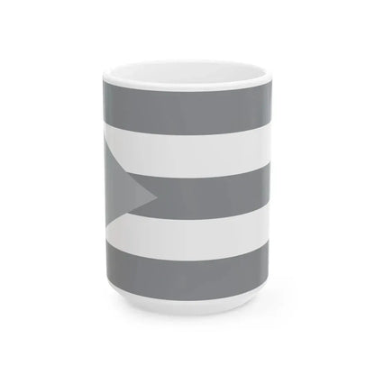Flag of Cuba black and white (Cuba) White Coffee Mug 15oz - Go Mug Yourself