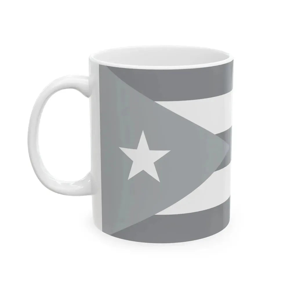 Flag of Cuba black and white (Cuba) White Coffee Mug - Go Mug Yourself