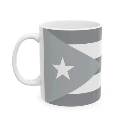 Flag of Cuba black and white (Cuba) White Coffee Mug - Go Mug Yourself