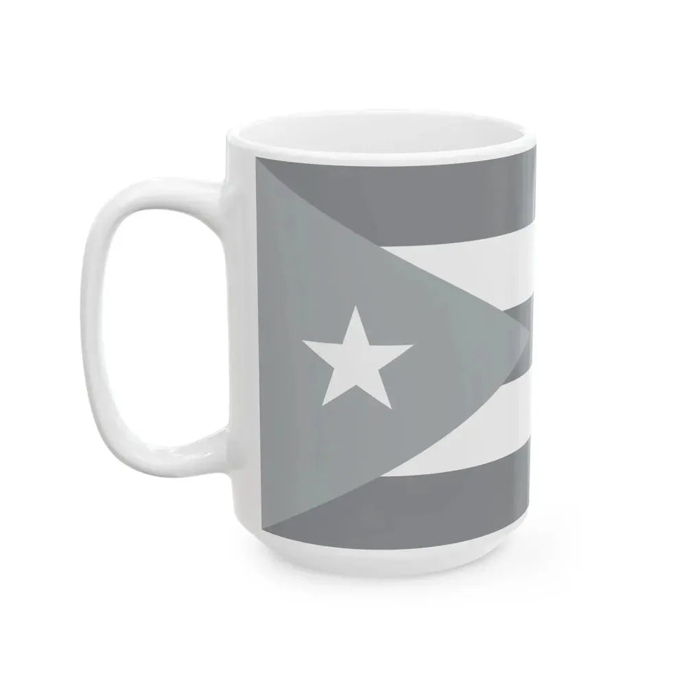 Flag of Cuba black and white (Cuba) White Coffee Mug - Go Mug Yourself