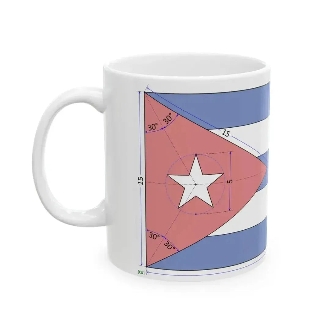 Flag of Cuba construction sheet (Cuba) White Coffee Mug - Go Mug Yourself