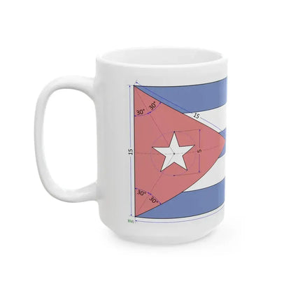 Flag of Cuba construction sheet (Cuba) White Coffee Mug - Go Mug Yourself