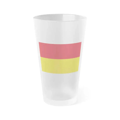 Flag of Cuenca Ecuador - Frosted Pint Glass 16oz 16oz Frosted - Go Mug Yourself