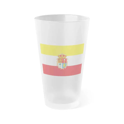 Flag of Cuenca Spain - Frosted Pint Glass 16oz 16oz Frosted - Go Mug Yourself