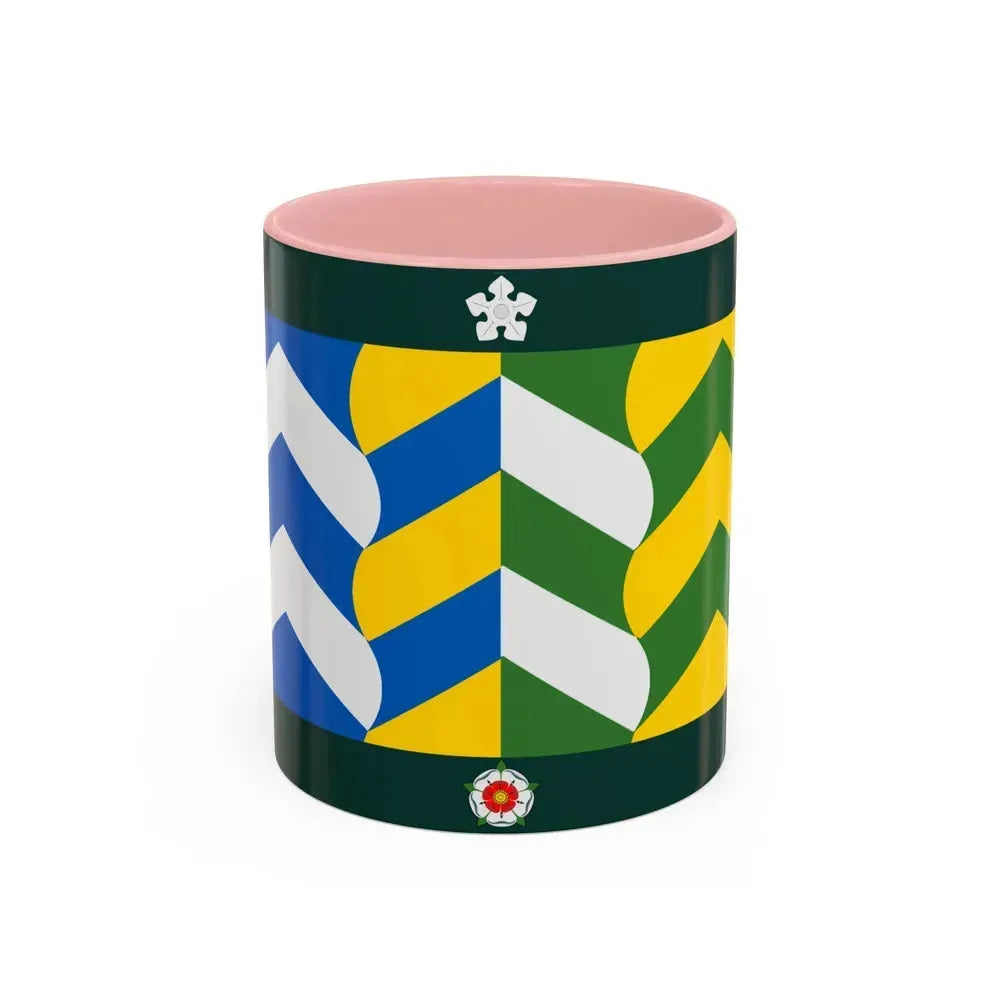 Flag of Cumbria UK - Accent Coffee Mug 11oz Pink - Go Mug Yourself