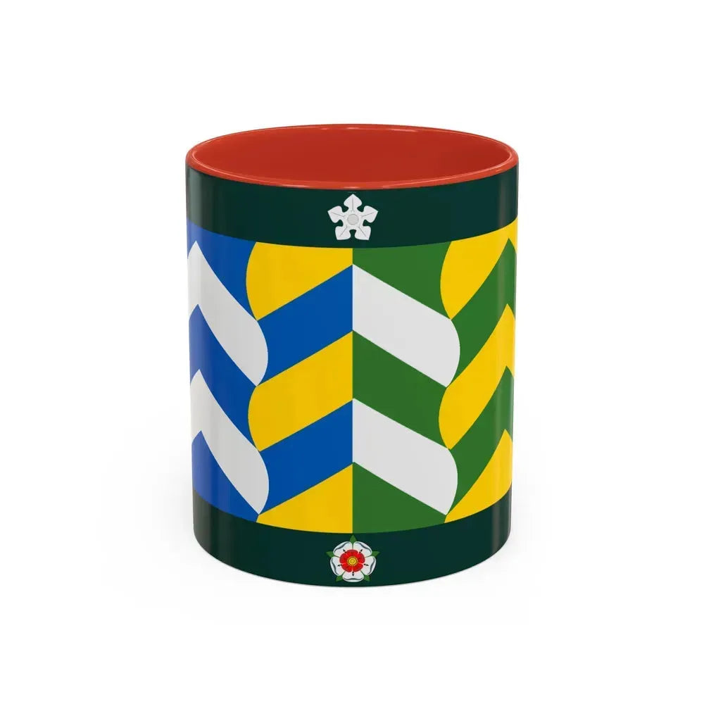 Flag of Cumbria UK - Accent Coffee Mug 11oz Red - Go Mug Yourself