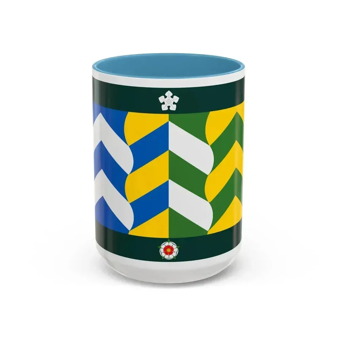 Flag of Cumbria UK - Accent Coffee Mug 15oz Light Blue - Go Mug Yourself