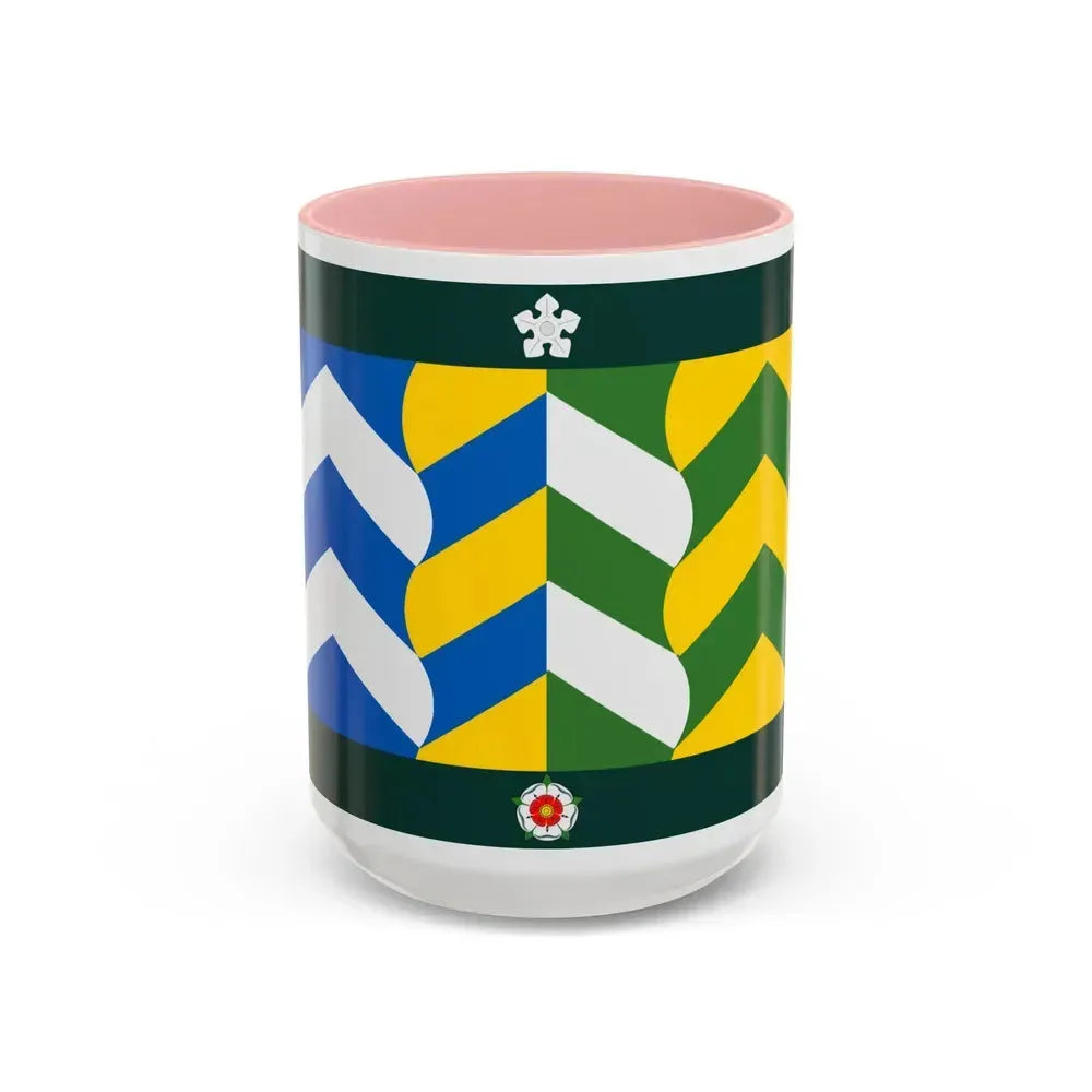 Flag of Cumbria UK - Accent Coffee Mug 15oz Pink - Go Mug Yourself
