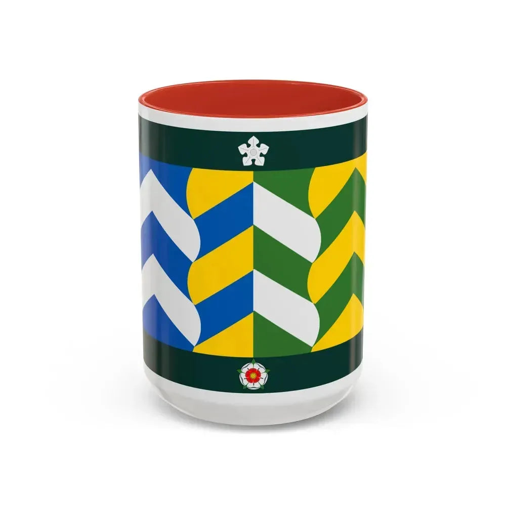 Flag of Cumbria UK - Accent Coffee Mug 15oz Red - Go Mug Yourself