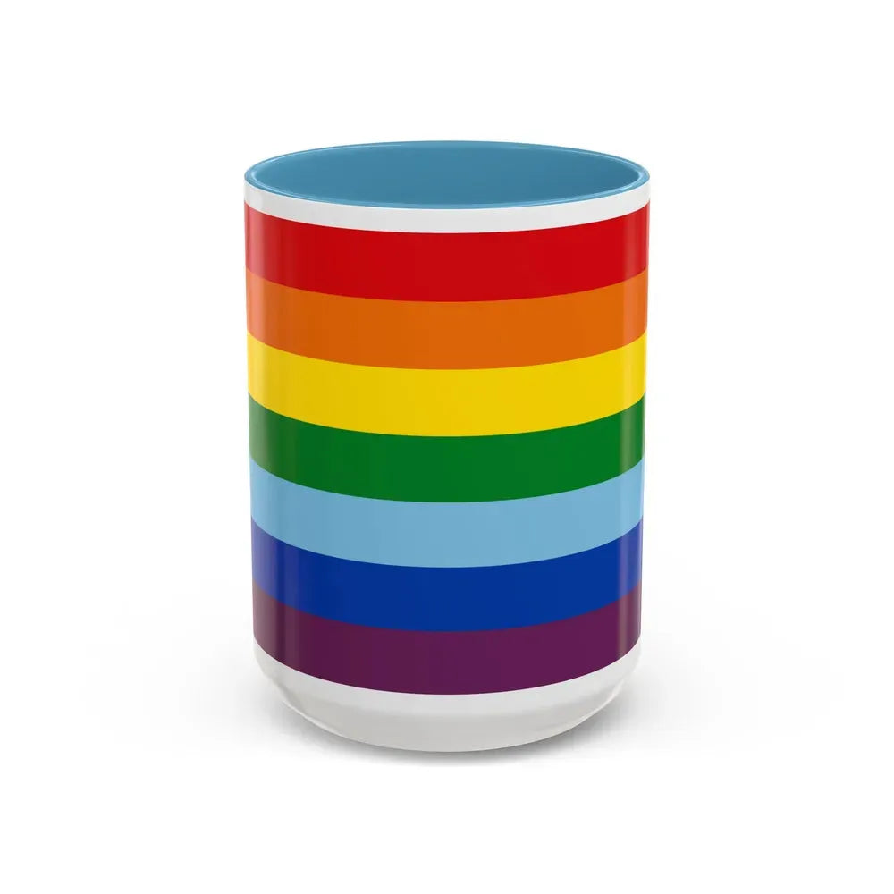 Flag of Cusco capital of the Cusco Region Peru - Accent Coffee Mug 15oz Light Blue - Go Mug Yourself