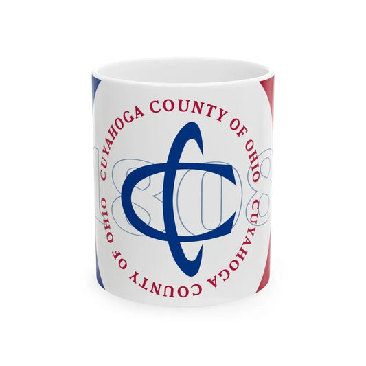 Flag of Cuyahoga County Ohio pre 2014 (United States) White Coffee Mug 11oz - Go Mug Yourself