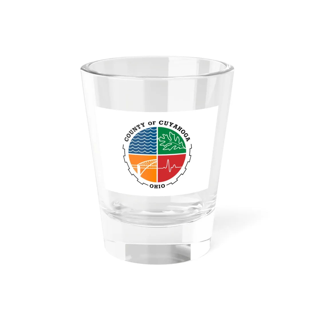 Flag of Cuyahoga County Ohio (United States) Shot Glass 1.5oz 1.5oz - Go Mug Yourself