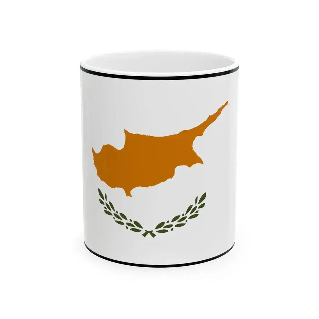 Flag of Cyprus bordered (Cyprus) White Coffee Mug 11oz - Go Mug Yourself