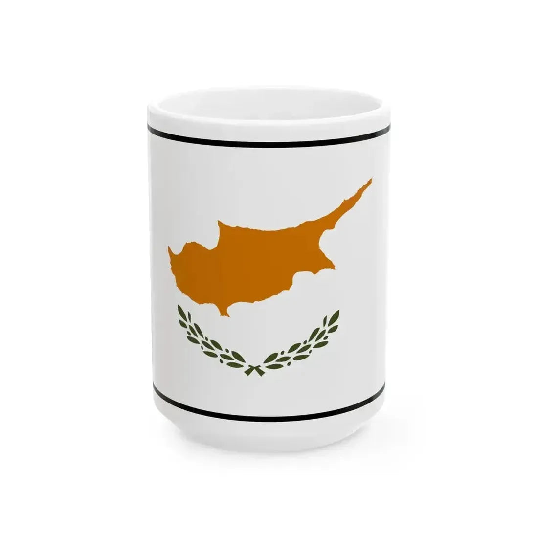 Flag of Cyprus bordered (Cyprus) White Coffee Mug 15oz - Go Mug Yourself