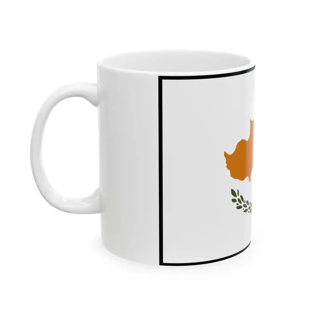 Flag of Cyprus bordered (Cyprus) White Coffee Mug - Go Mug Yourself