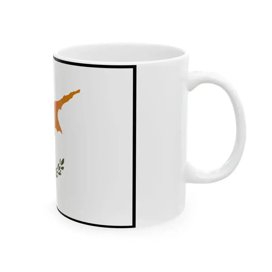 Flag of Cyprus bordered (Cyprus) White Coffee Mug - Go Mug Yourself