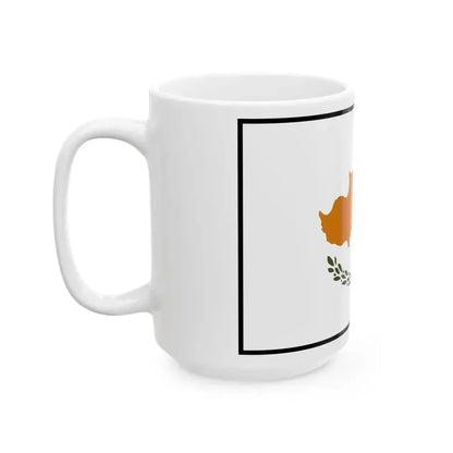 Flag of Cyprus bordered (Cyprus) White Coffee Mug - Go Mug Yourself
