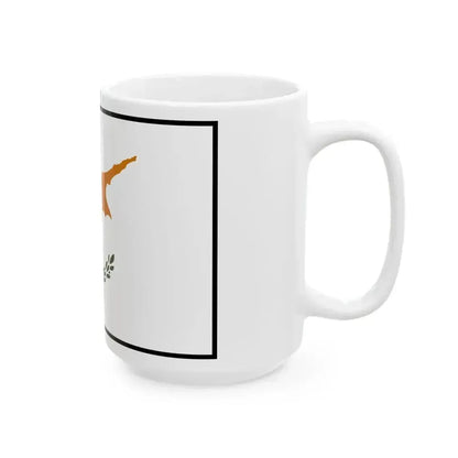 Flag of Cyprus bordered (Cyprus) White Coffee Mug - Go Mug Yourself