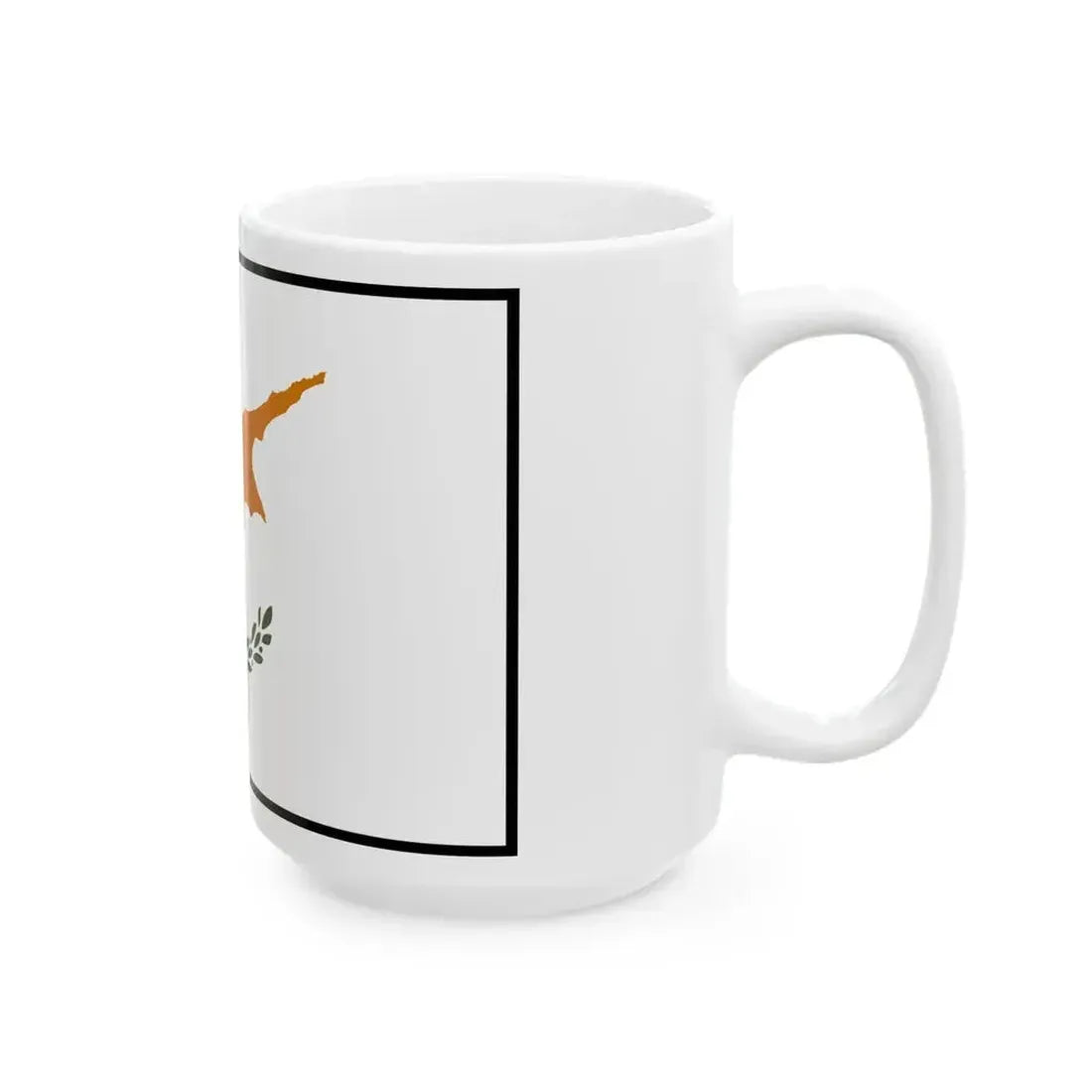 Flag of Cyprus bordered (Cyprus) White Coffee Mug - Go Mug Yourself