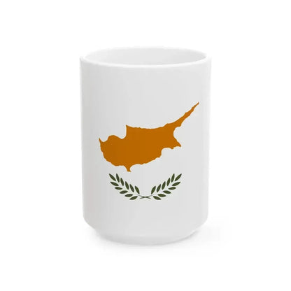Flag of Cyprus post 2006 (Cyprus) White Coffee Mug 15oz - Go Mug Yourself