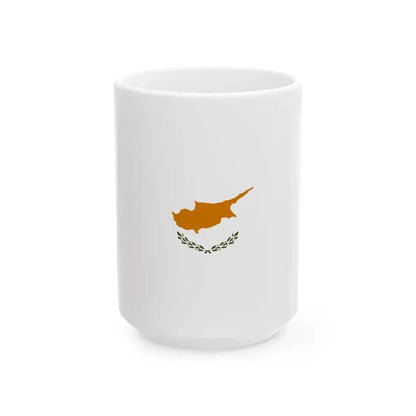 Flag of Cyprus vertical (Cyprus) White Coffee Mug 15oz - Go Mug Yourself
