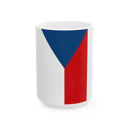 Flag of Czech Republic vertical hoisting (Czech Republic) White Coffee Mug 15oz - Go Mug Yourself