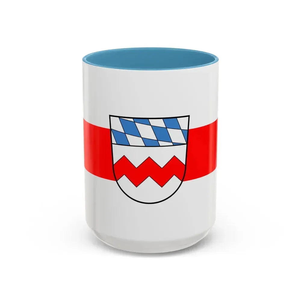 Flag of Dachau Germany - Accent Coffee Mug 15oz Light Blue - Go Mug Yourself