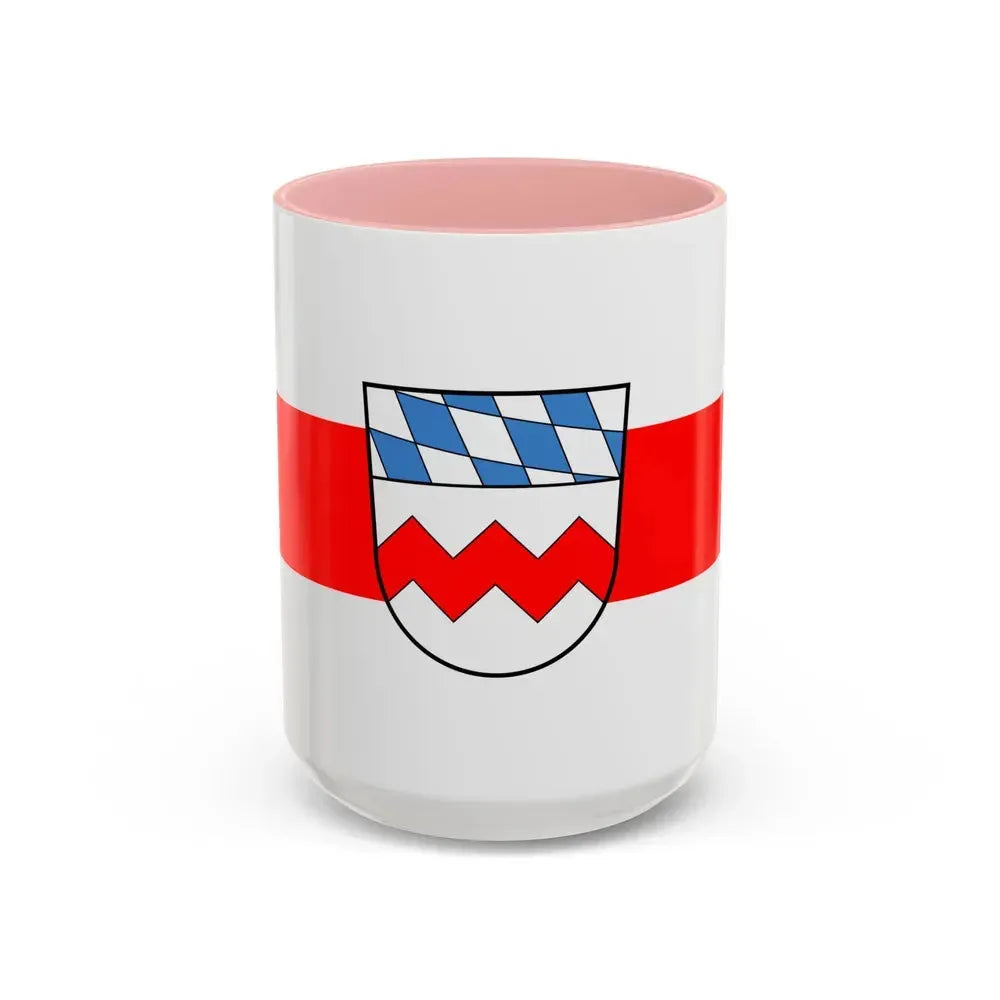 Flag of Dachau Germany - Accent Coffee Mug 15oz Pink - Go Mug Yourself