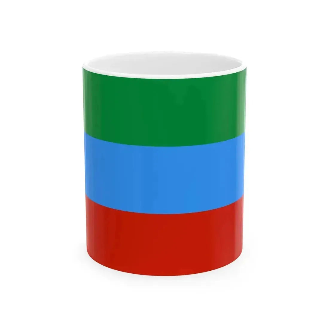 Flag of Dagestan lighter colours (Russia) White Coffee Mug 11oz - Go Mug Yourself
