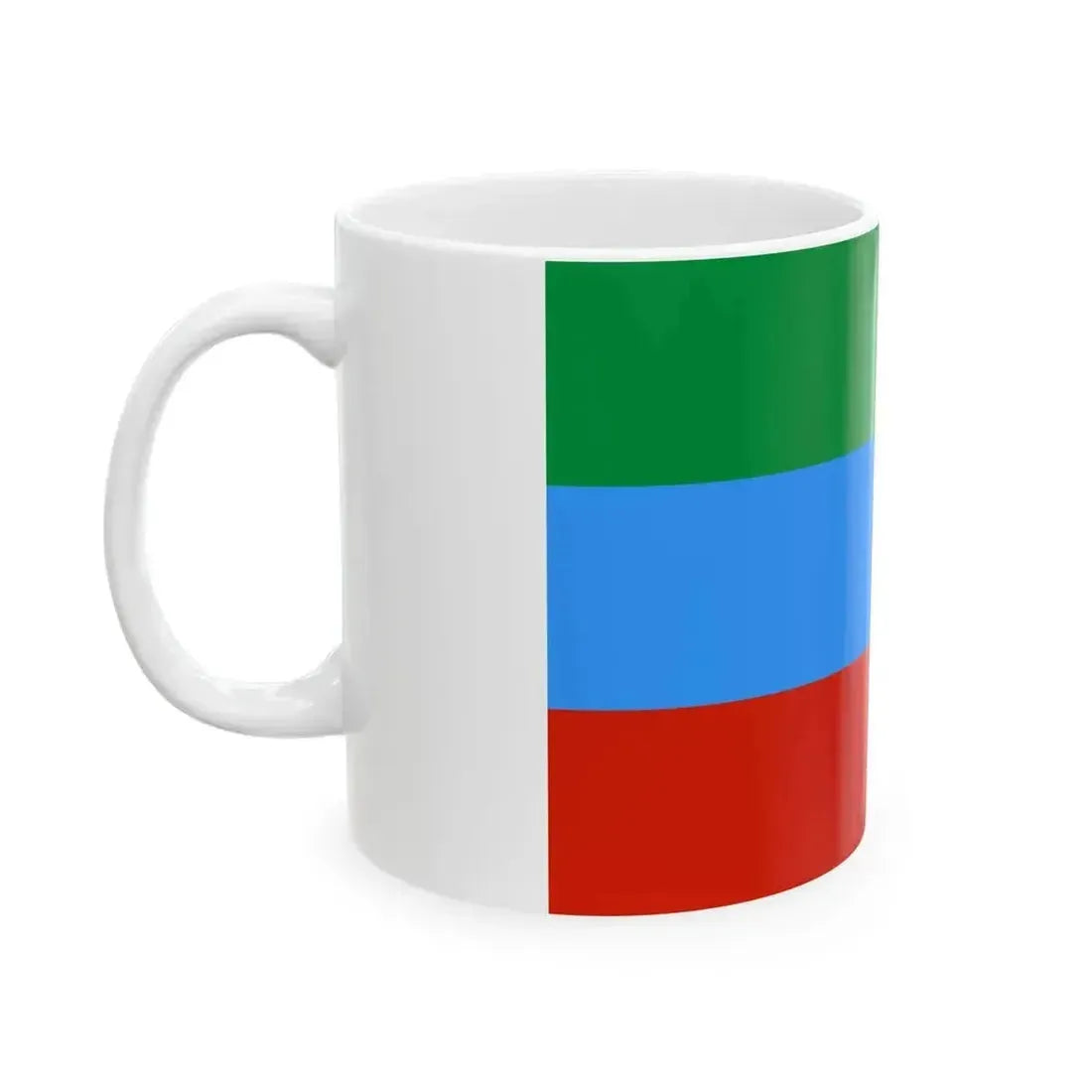 Flag of Dagestan lighter colours (Russia) White Coffee Mug - Go Mug Yourself