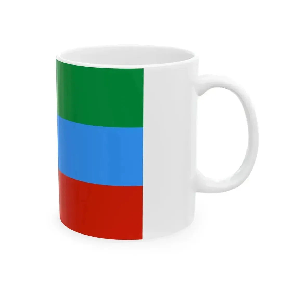 Flag of Dagestan lighter colours (Russia) White Coffee Mug - Go Mug Yourself