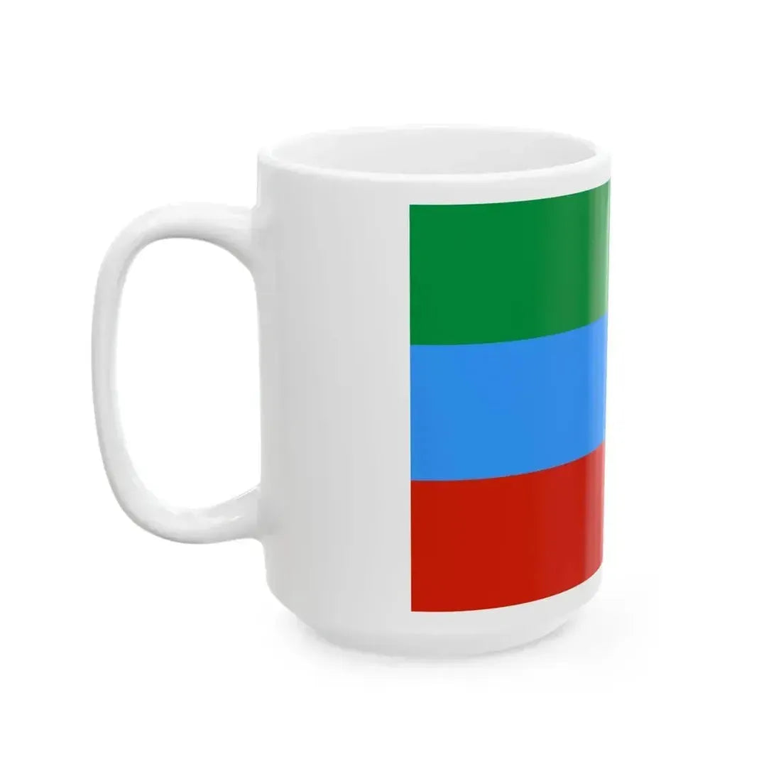 Flag of Dagestan lighter colours (Russia) White Coffee Mug - Go Mug Yourself