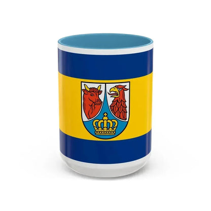 Flag of Dahme Spreewald Germany - Accent Coffee Mug 15oz Light Blue - Go Mug Yourself