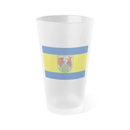 Flag of Dahme Spreewald Germany - Frosted Pint Glass 16oz 16oz Frosted - Go Mug Yourself