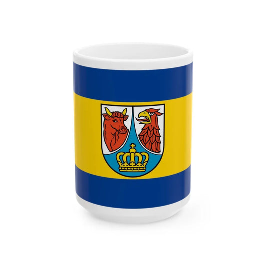 Flag of Dahme Spreewald Germany - White Coffee Mug-15oz-Go Mug Yourself