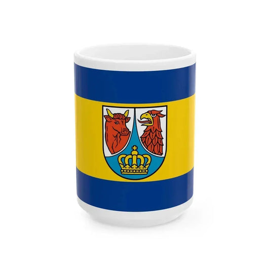 Flag of Dahme Spreewald Germany - White Coffee Mug 15oz - Go Mug Yourself