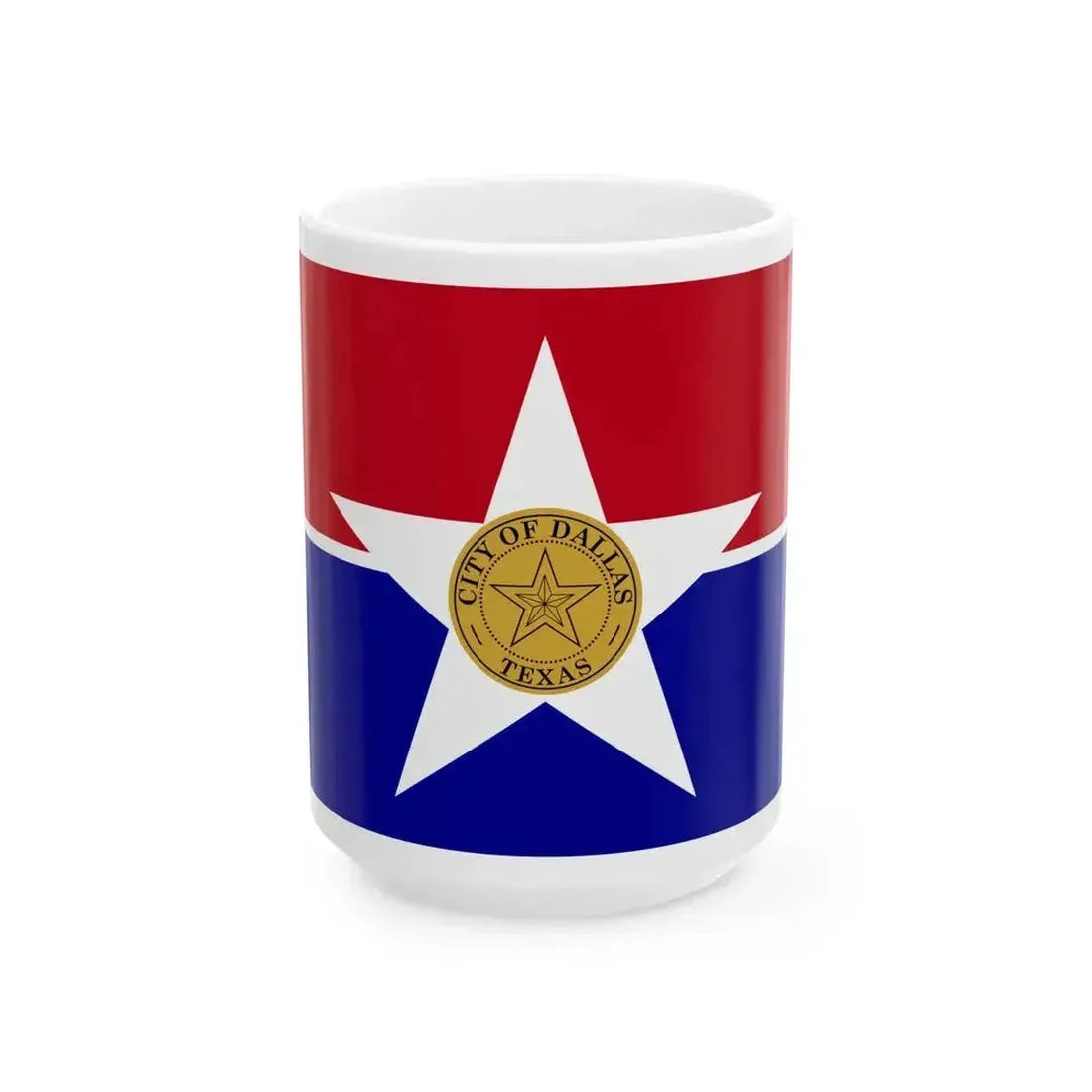 Flag of Dallas (United States) White Coffee Mug 15oz - Go Mug Yourself