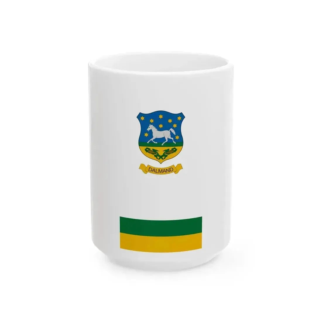 Flag of Dalmand vertical (Hungary) White Coffee Mug 15oz - Go Mug Yourself