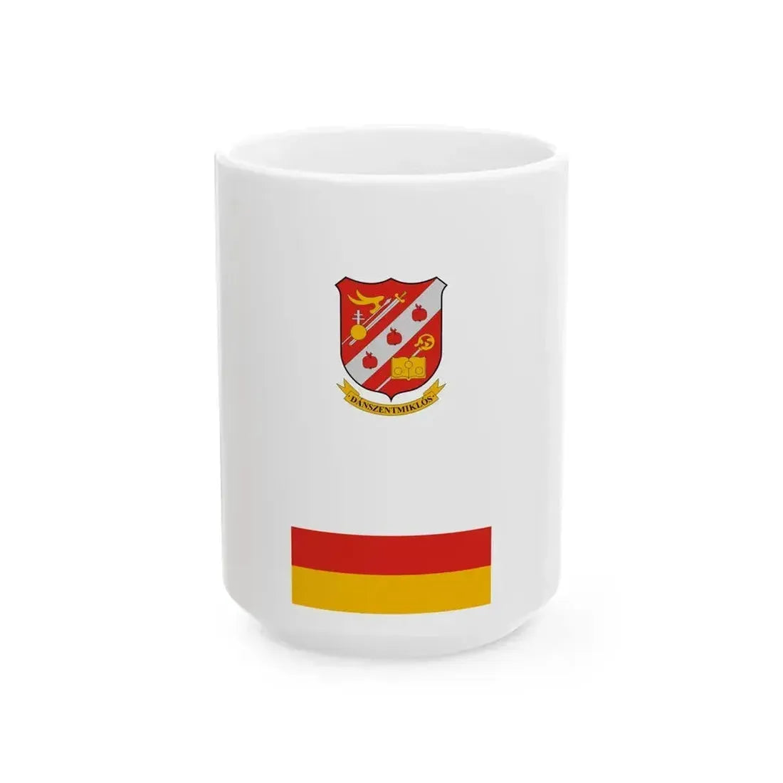 Flag of Danszentmiklos vertical (Hungary) White Coffee Mug 15oz - Go Mug Yourself