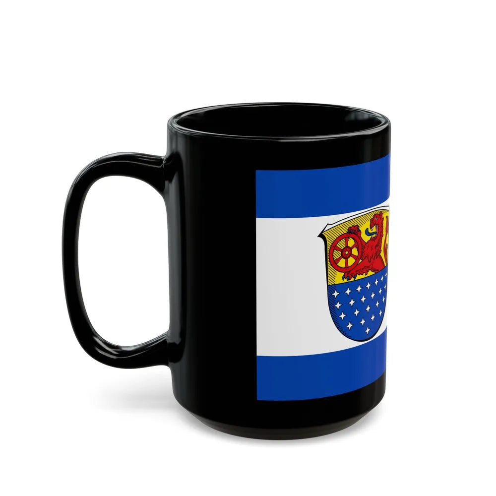 Flag of Darmstadt Dieburg Germany - Black Coffee Mug-Go Mug Yourself