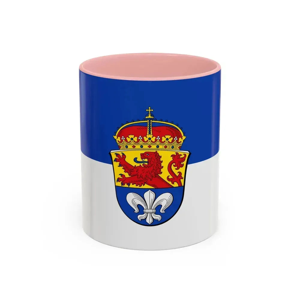 Flag of Darmstadt Germany - Accent Coffee Mug 11oz Pink - Go Mug Yourself