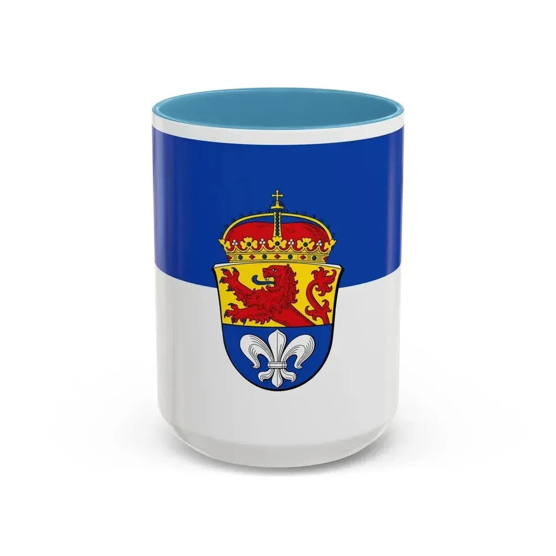 Flag of Darmstadt Germany - Accent Coffee Mug 15oz Light Blue - Go Mug Yourself