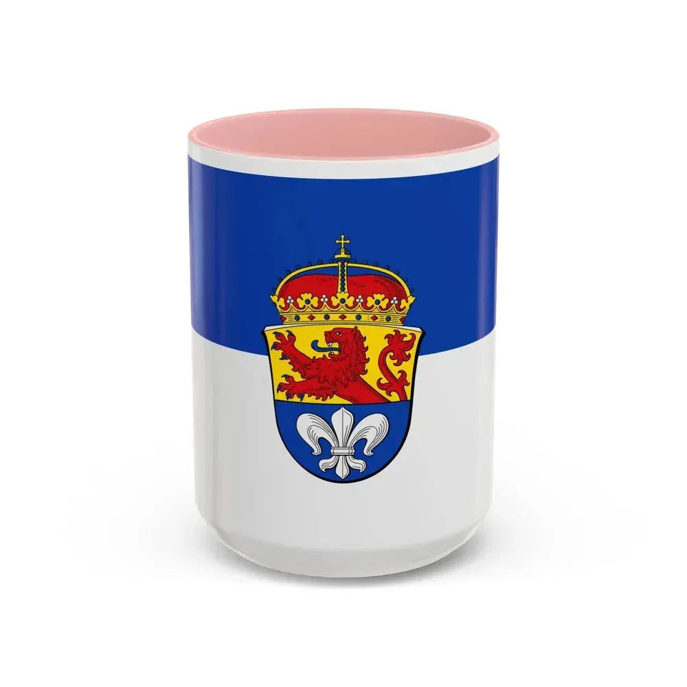 Flag of Darmstadt Germany - Accent Coffee Mug 15oz Pink - Go Mug Yourself