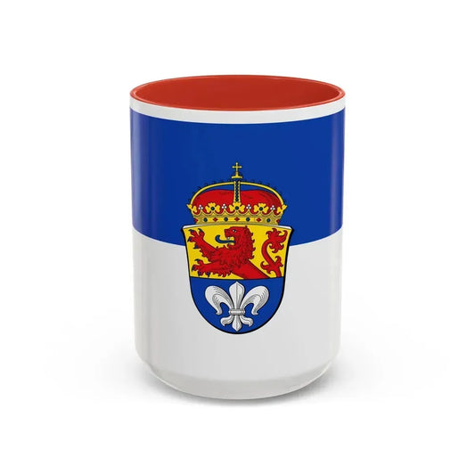 Flag of Darmstadt Germany - Accent Coffee Mug 15oz Red - Go Mug Yourself