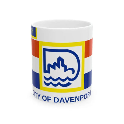 Flag of Davenport Iowa (United States) White Coffee Mug 11oz - Go Mug Yourself