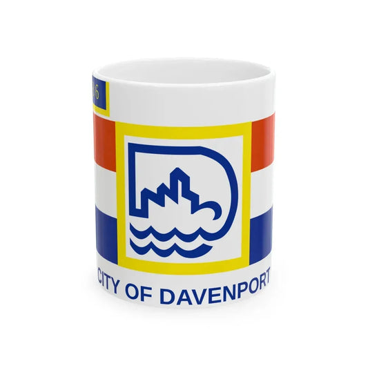 Flag of Davenport Iowa (United States) White Coffee Mug 11oz - Go Mug Yourself
