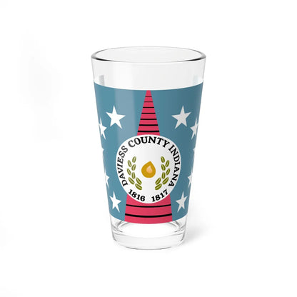 Flag of Daviess County Indiana (India) Pint Glass 16oz 16oz - Go Mug Yourself